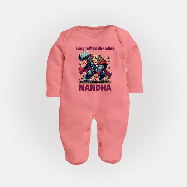  Bedtime World Saver Full Body Suit - PEACH - New Born (Chest 7.5")