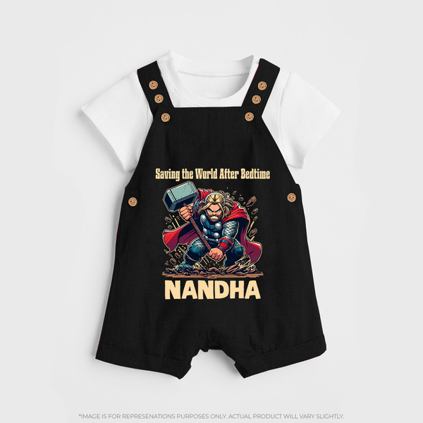  Bedtime World Saver Dungaree - BLACK - 0 - 5 Months Old (Chest 18")