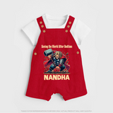  Bedtime World Saver Dungaree - RED - 0 - 5 Months Old (Chest 18")