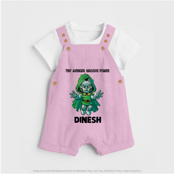  Tiny Avenger Massive Power Dungaree - BABY PINK - 0 - 5 Months Old (Chest 18")