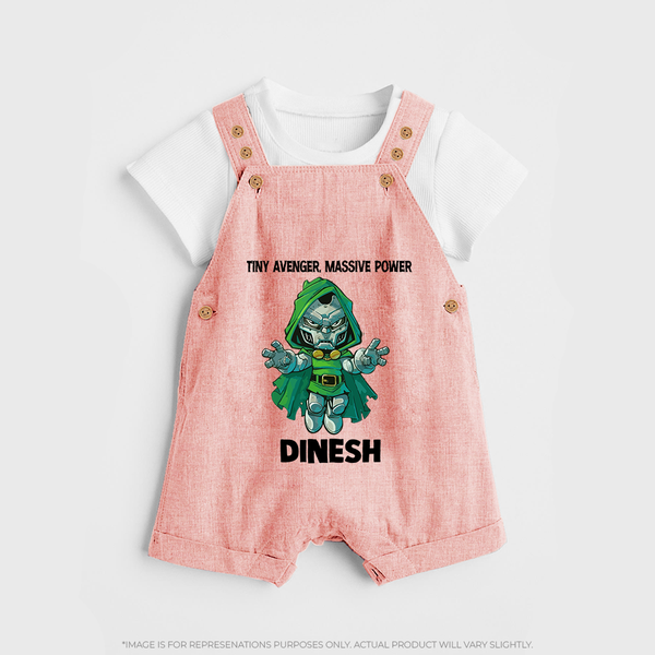  Tiny Avenger Massive Power Dungaree - PEACH - 0 - 5 Months Old (Chest 18")
