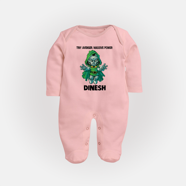  Tiny Avenger Massive Power Full Body Suit - BABY PINK - New Born (Chest 7.5")