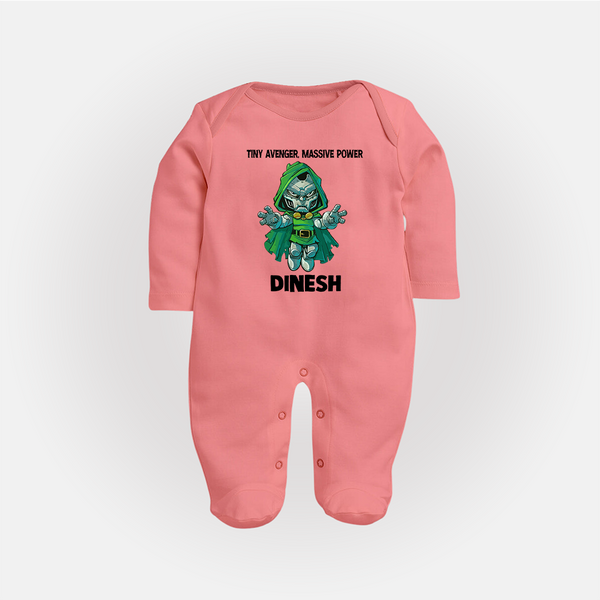 Tiny Avenger Massive Power Full Body Suit - PEACH - New Born (Chest 7.5")