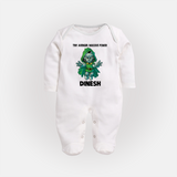  Tiny Avenger Massive Power Full Body Suit - WHITE - New Born (Chest 7.5")