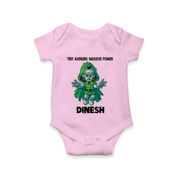  Tiny Avenger Massive Power Romper - BABY PINK - New Born (Chest 14")