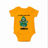  Tiny Avenger Massive Power Romper - CHROME YELLOW - New Born (Chest 14")