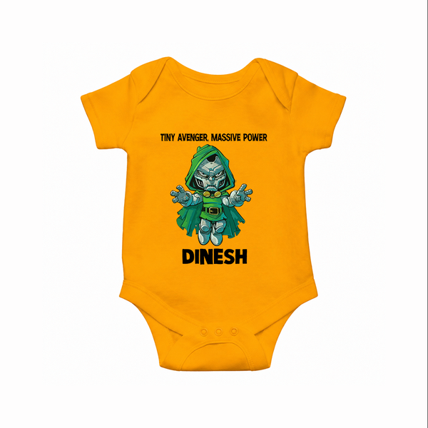  Tiny Avenger Massive Power Romper - CHROME YELLOW - New Born (Chest 14")