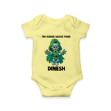  Tiny Avenger Massive Power Romper - PASTEL YELLOW - New Born (Chest 14")