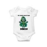  Tiny Avenger Massive Power Romper - WHITE - New Born (Chest 14")