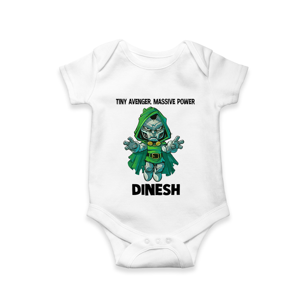 Tiny Avenger Massive Power Romper - WHITE - New Born (Chest 14")