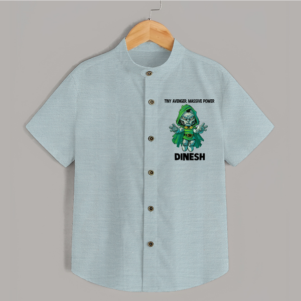  Tiny Avenger Massive Power Shirt - ARCTIC BLUE - 0 - 6 Months Old (Chest 23")