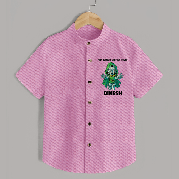  Tiny Avenger Massive Power Shirt - BABY PINK - 0 - 6 Months Old (Chest 23")