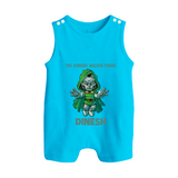  Tiny Avenger Massive Power Button Romper - SKY BLUE - New Born (Chest 18")