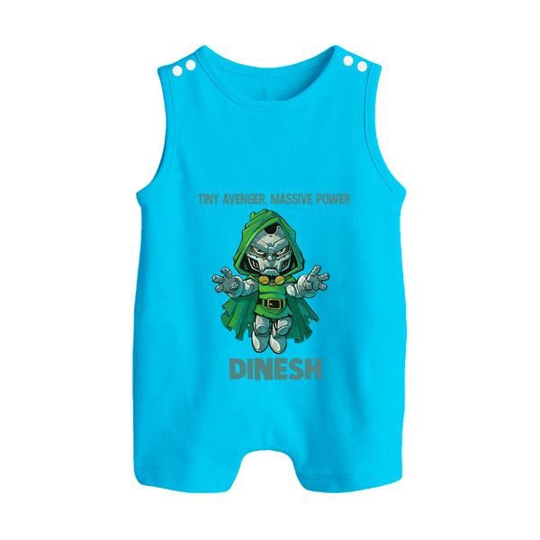  Tiny Avenger Massive Power Button Romper - SKY BLUE - New Born (Chest 18")