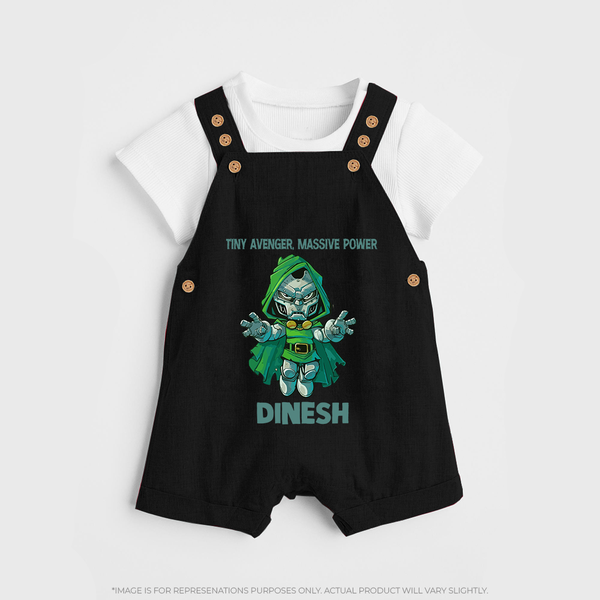  Tiny Avenger Massive Power Dungaree - BLACK - 0 - 5 Months Old (Chest 18")