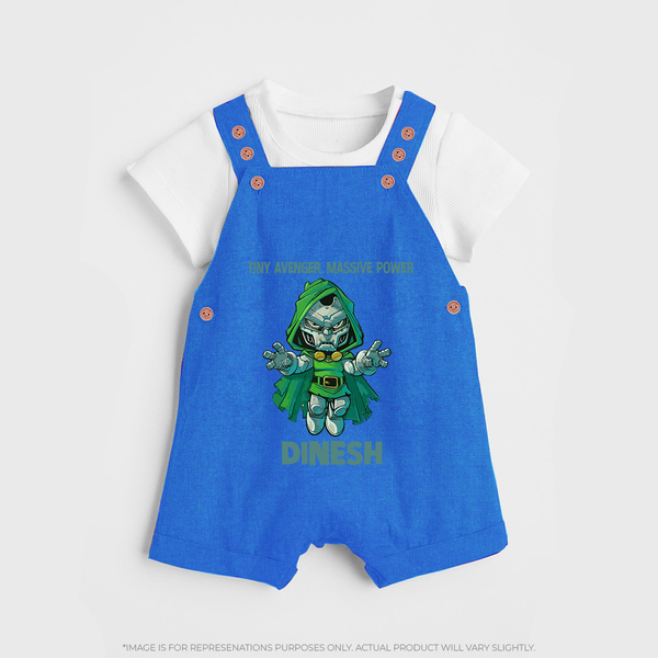  Tiny Avenger Massive Power Dungaree - COBALT BLUE - 0 - 5 Months Old (Chest 18")