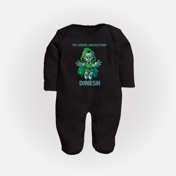  Tiny Avenger Massive Power Full Body Suit - BLACK - New Born (Chest 7.5")