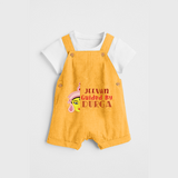 Guided By Durga - Customized Dungaree Set For Kids - PASTEL YELLOW - 0 - 5 Months Old (Chest 18")