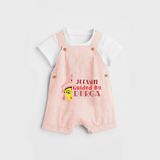 Guided By Durga - Customized Dungaree Set For Kids - PEACH - 0 - 5 Months Old (Chest 18")