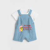 Guided By Durga - Customized Dungaree Set For Kids - SKY BLUE - 0 - 5 Months Old (Chest 18")