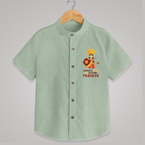 Durga's Hero In Action - Customized Shirt For Kids - MINT GREEN - 0 - 6 Months Old (Chest 23")