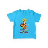 Durga's Hero In Action - Customized T-Shirt For Kids - SKY BLUE - 0-5 Months Old (Chest 17")