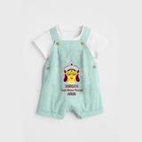 Durga's Light Shines Through - Customized Dungaree Set For Kids - ARCTIC BLUE - 0 - 5 Months Old (Chest 18")