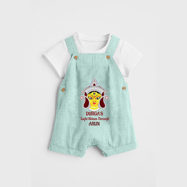 Durga's Light Shines Through - Customized Dungaree Set For Kids - ARCTIC BLUE - 0 - 5 Months Old (Chest 18")