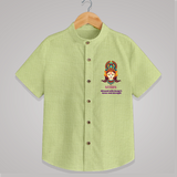 Blessed With Durga's Grace And Strength - Customized Shirt For Kids - PASTEL GREEN - 0 - 6 Months Old (Chest 23")