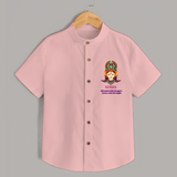 Blessed With Durga's Grace And Strength - Customized Shirt For Kids - PEACH - 0 - 6 Months Old (Chest 23")