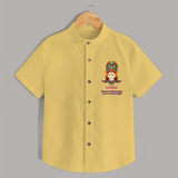 Blessed With Durga's Grace And Strength - Customized Shirt For Kids - YELLOW - 0 - 6 Months Old (Chest 23")