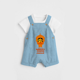 Durga's Power - Customized Dungaree Set For Kids - SKY BLUE - 0 - 5 Months Old (Chest 18")