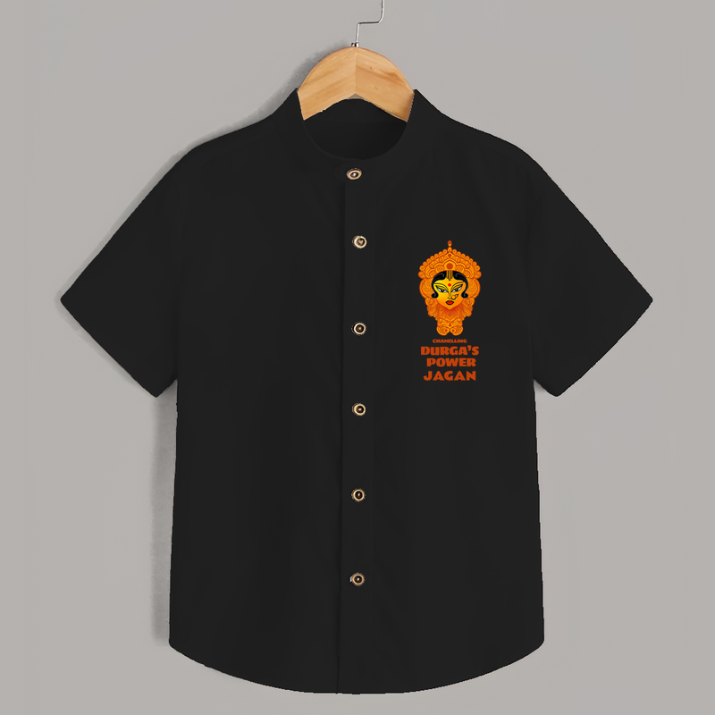 Durga's Power - Customized Shirt For Kids - BLACK - 0 - 6 Months Old (Chest 23")