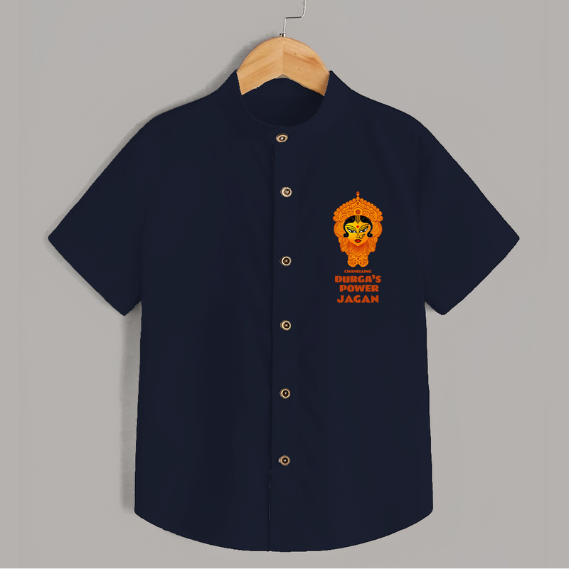 Durga's Power - Customized Shirt For Kids - NAVY BLUE - 0 - 6 Months Old (Chest 23")