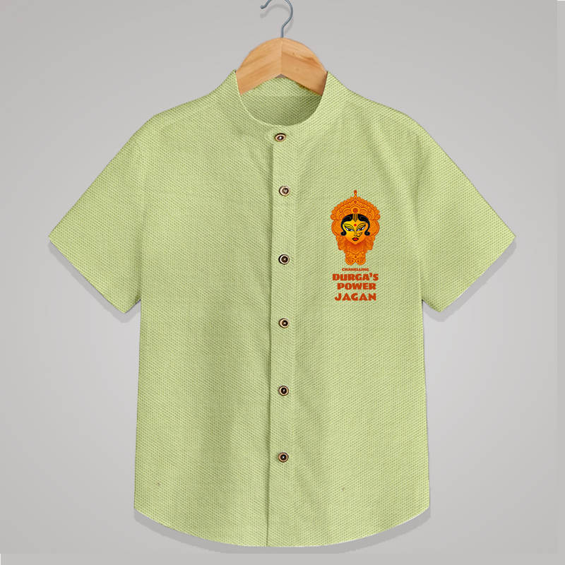 Durga's Power - Customized Shirt For Kids - PASTEL GREEN - 0 - 6 Months Old (Chest 23")