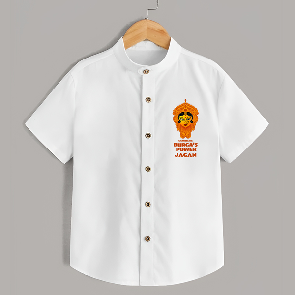 Durga's Power - Customized Shirt For Kids - WHITE - 0 - 6 Months Old (Chest 23")