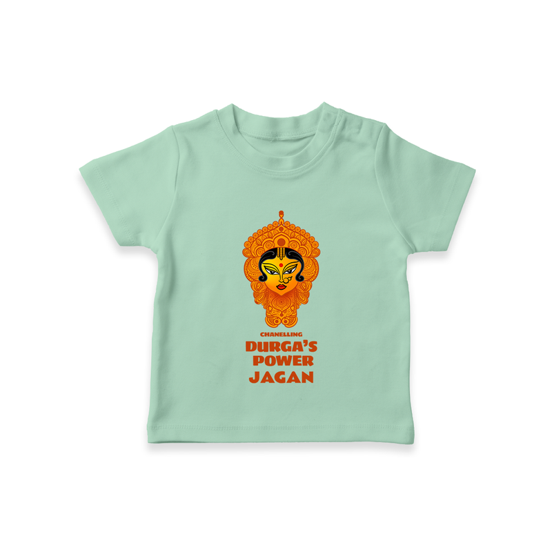 Durga's Power - Customized T-Shirt For Kids - MINT GREEN - 0-5 Months Old (Chest 17")