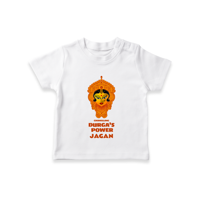 Durga's Power - Customized T-Shirt For Kids - WHITE - 0-5 Months Old (Chest 17")