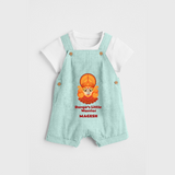 Durga's Little Warrior - Customized Dungaree Set For Kids - ARCTIC BLUE - 0 - 5 Months Old (Chest 18")