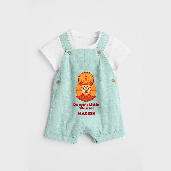 Durga's Little Warrior - Customized Dungaree Set For Kids - ARCTIC BLUE - 0 - 5 Months Old (Chest 18")