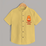 Durga's Little Warrior - Customized Shirt For Kids - YELLOW - 0 - 6 Months Old (Chest 23")