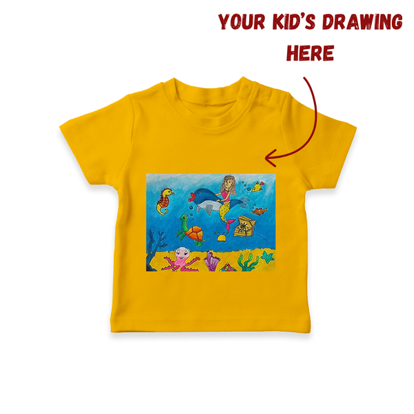 My Child's Art T-shirt | Custom Kids T-shirt with Printable Hand-Drawn Design - CHROME YELLOW - 0-5 Months Old (Chest 17")