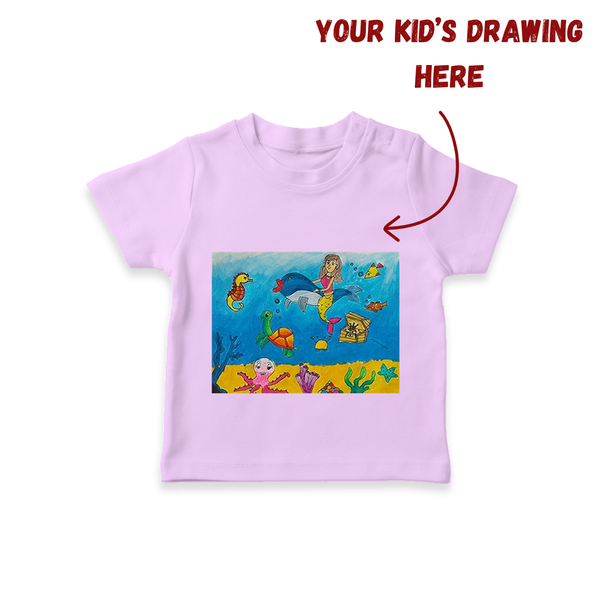 My Child's Art T-shirt | Custom Kids T-shirt with Printable Hand-Drawn Design - LILAC - 0-5 Months Old (Chest 17")