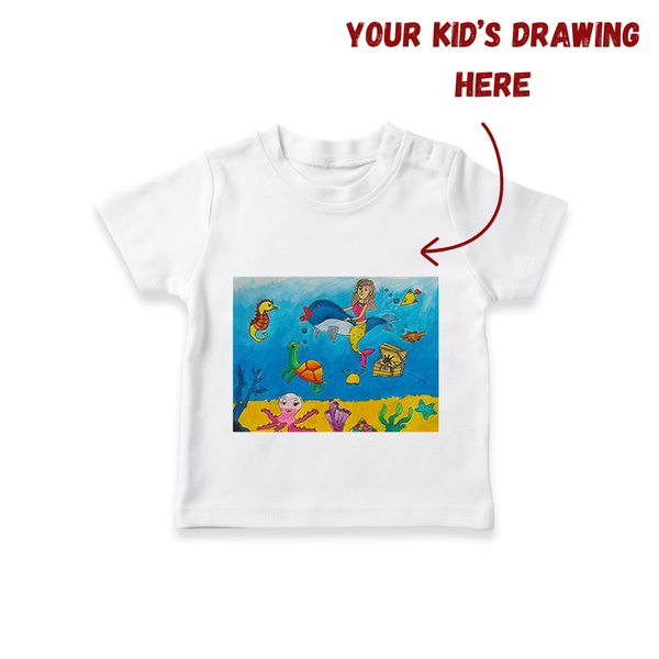 My Child's Art T-shirt | Custom Kids T-shirt with Printable Hand-Drawn Design - WHITE - 0-5 Months Old (Chest 17")