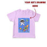 Kids Artwork T-shirt | Custom Kids T-shirt with Personalized Drawing Print - LILAC - 0-5 Months Old (Chest 17")