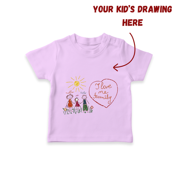 Personalized Kids Drawing T-shirt | Custom T-shirt Featuring Your Child's Creative Artwork - LILAC - 0-5 Months Old (Chest 17")