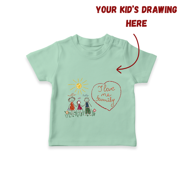 Personalized Kids Drawing T-shirt | Custom T-shirt Featuring Your Child's Creative Artwork - MINT GREEN - 0-5 Months Old (Chest 17")