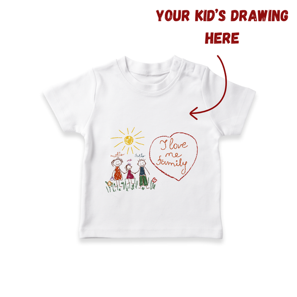 Personalized Kids Drawing T-shirt | Custom T-shirt Featuring Your Child's Creative Artwork - WHITE - 0-5 Months Old (Chest 17")