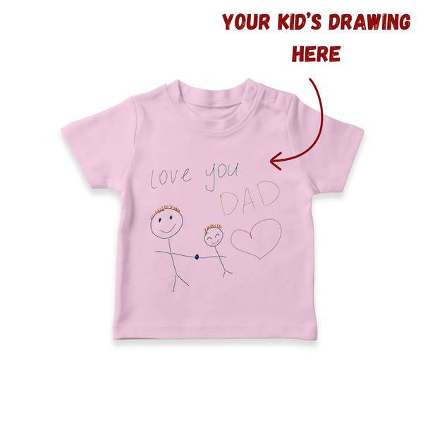 Create Your Own Drawing T-shirt | Personalized Kids T-shirt Featuring Your Child's Art - BABY PINK - 0-5 Months Old (Chest 17")