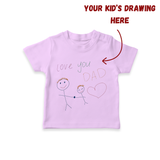 Create Your Own Drawing T-shirt | Personalized Kids T-shirt Featuring Your Child's Art - LILAC - 0-5 Months Old (Chest 17")